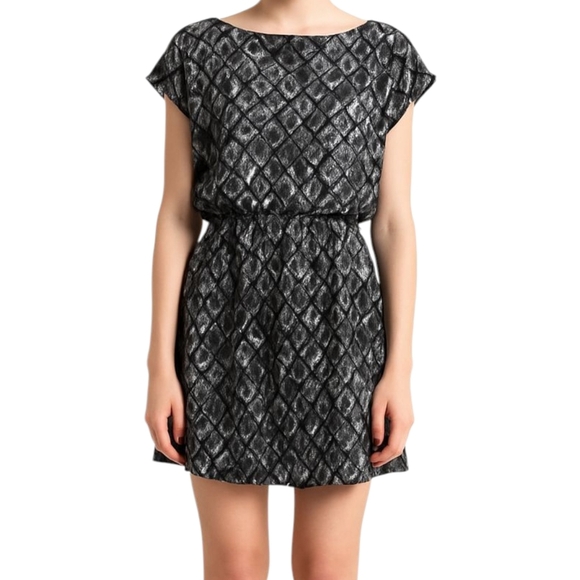 JOE FRESH Snake Print‎ Boat Neck Cap Sleeve Dress - Picture 1 of 15